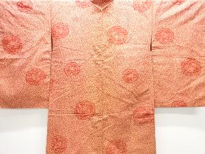 アンティーク　雪輪に宝尽くし模様織り出し銘仙長羽織